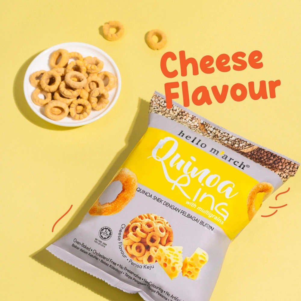 Hello M'arch Quinoa Ring Snacks Cheese 30g
