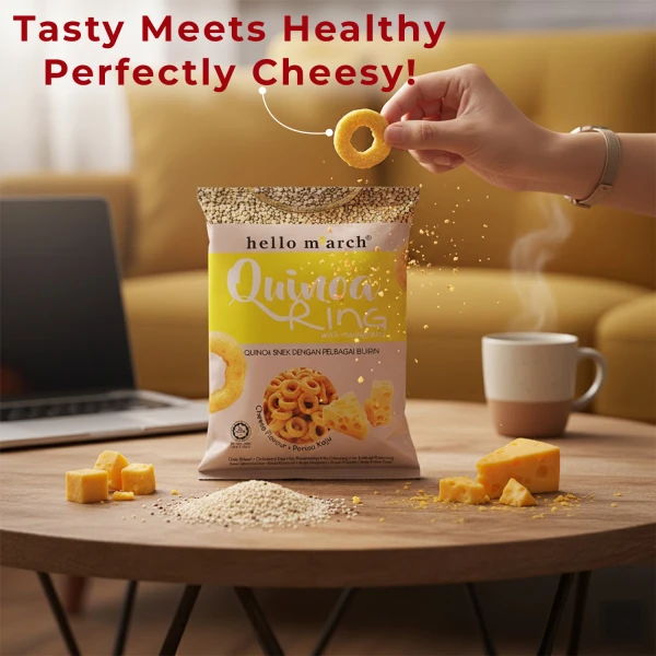 Hello M'arch Quinoa Ring Snacks Cheese 30g