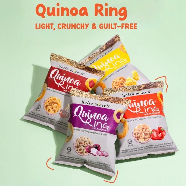 Hello M'arch Quinoa Ring Snacks Onion 30g