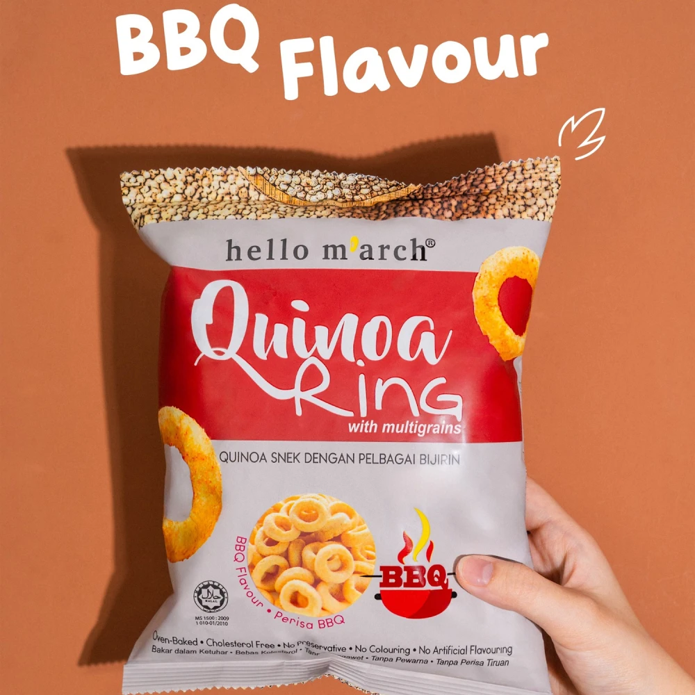 Hello M'arch Quinoa Ring Snacks BBQ 30g