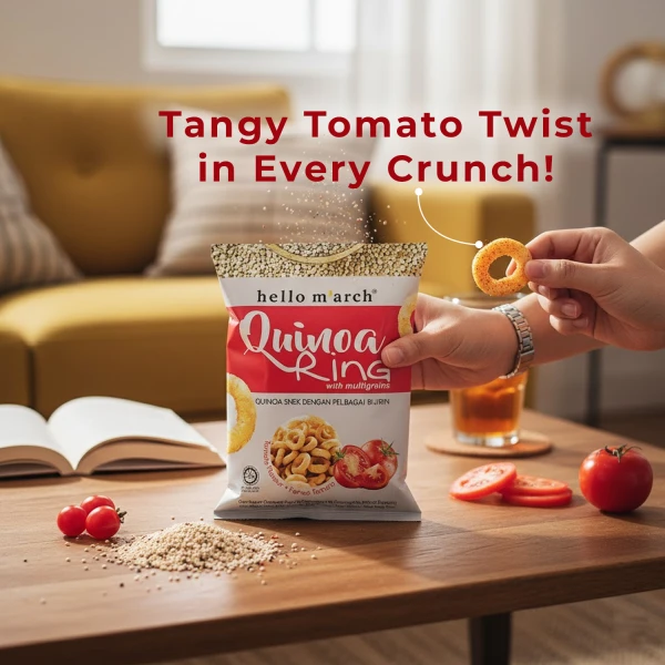 Hello M'arch Quinoa Ring Snacks Tomato 30g
