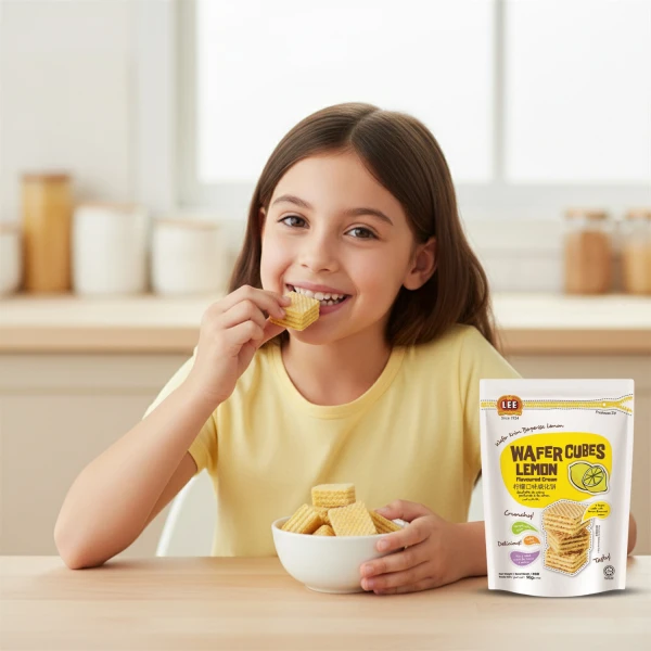 Lee Lemon Flavoured Cream Wafer Cubes 90g