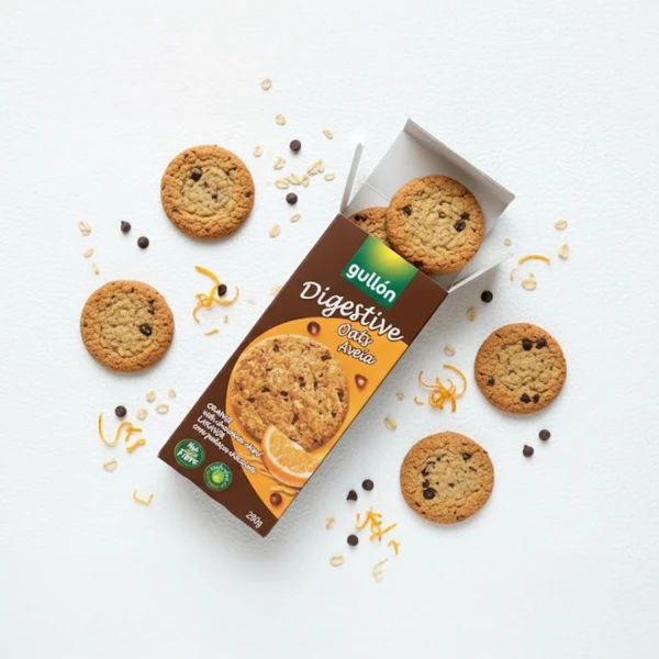 Gullon Digestive Biscuits with oats, orange and chocolate