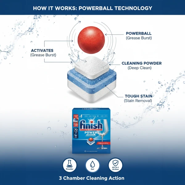 Finish Powerball Essential Dishwasher 70 Tablet