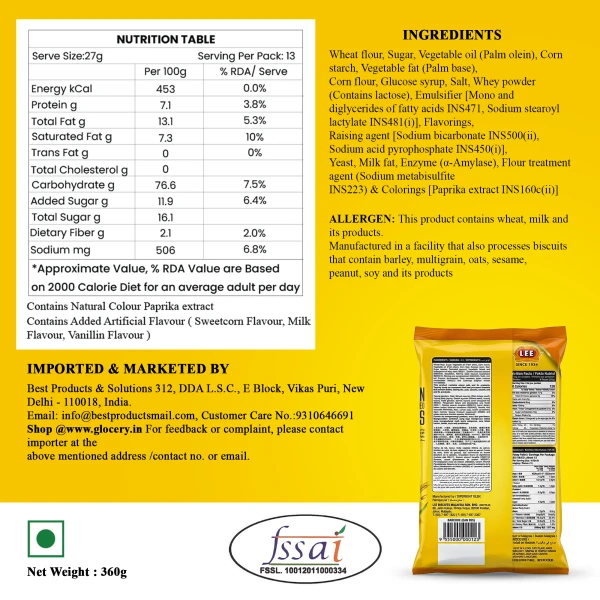 Lee Corn Flavoured Crackers 360g