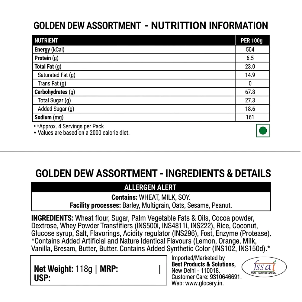 Lee Golden Dew Assorted Biscuits 118g