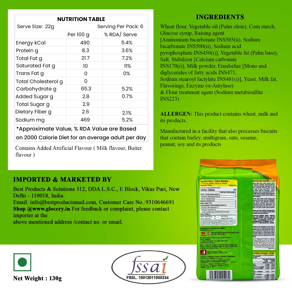 Lee Cream Crackers 130g