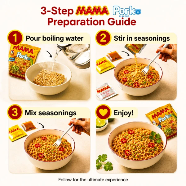 Mama Instant Noodle - Pork 60g (Pack of 10)