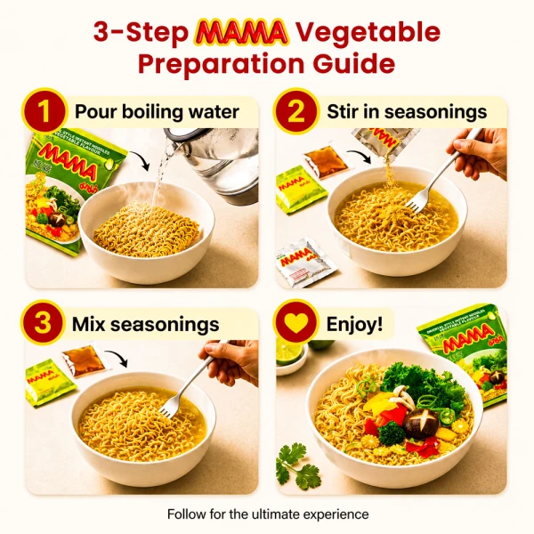 Mama Instant Noodle - Vegetable 60g  (Pack of 10)