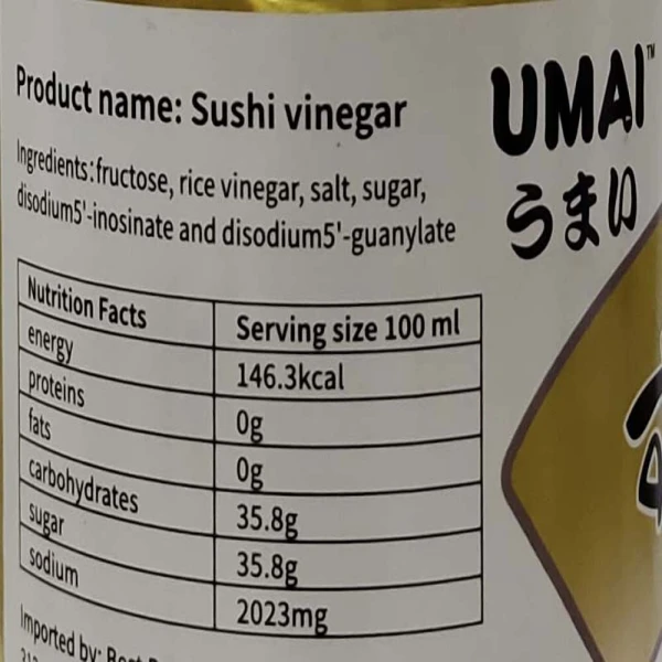 Umai Sushi Vinegar 1.8Ltr