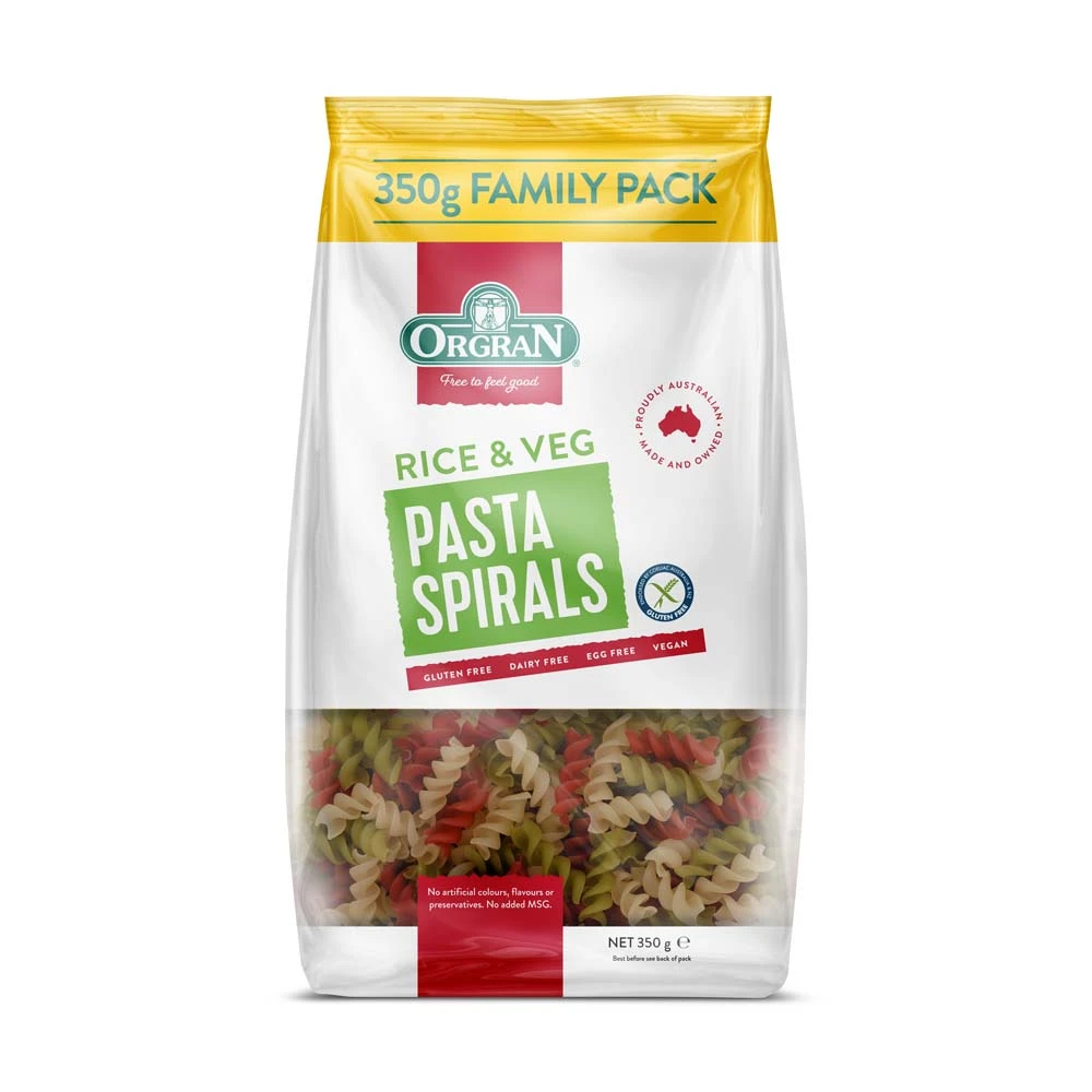 Orgran Rice & Vegetable Pasta Spiral 350g