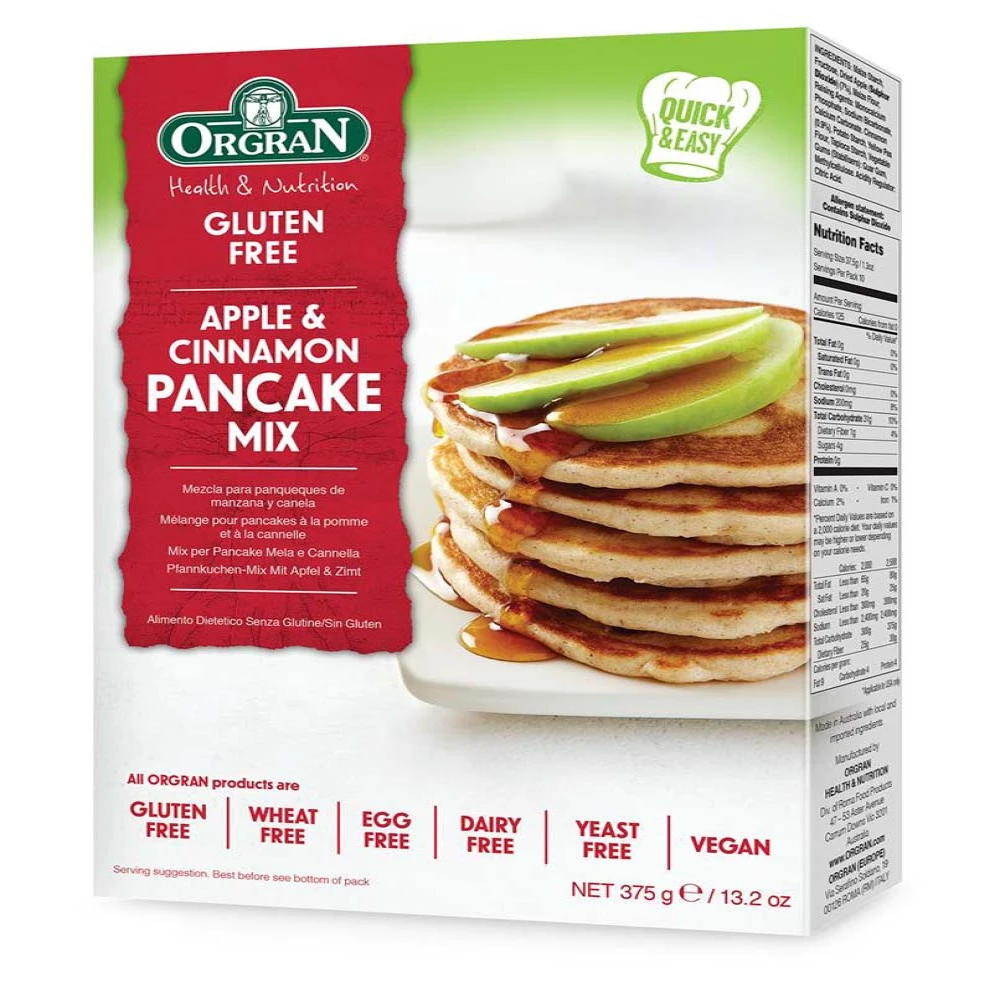 Orgran Apple & Cinnmaon Pancake Mix 375g