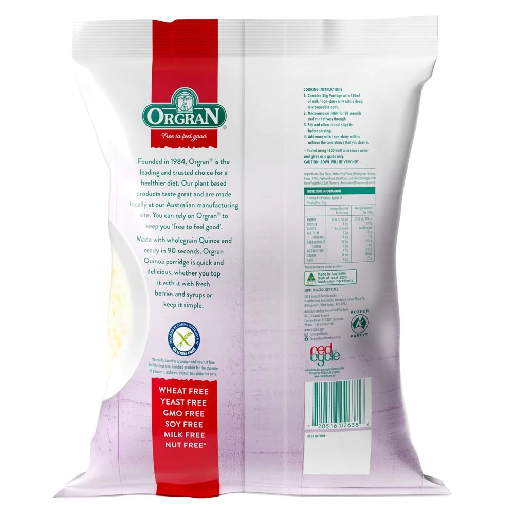 Orgran Quinoa Porridge 500g