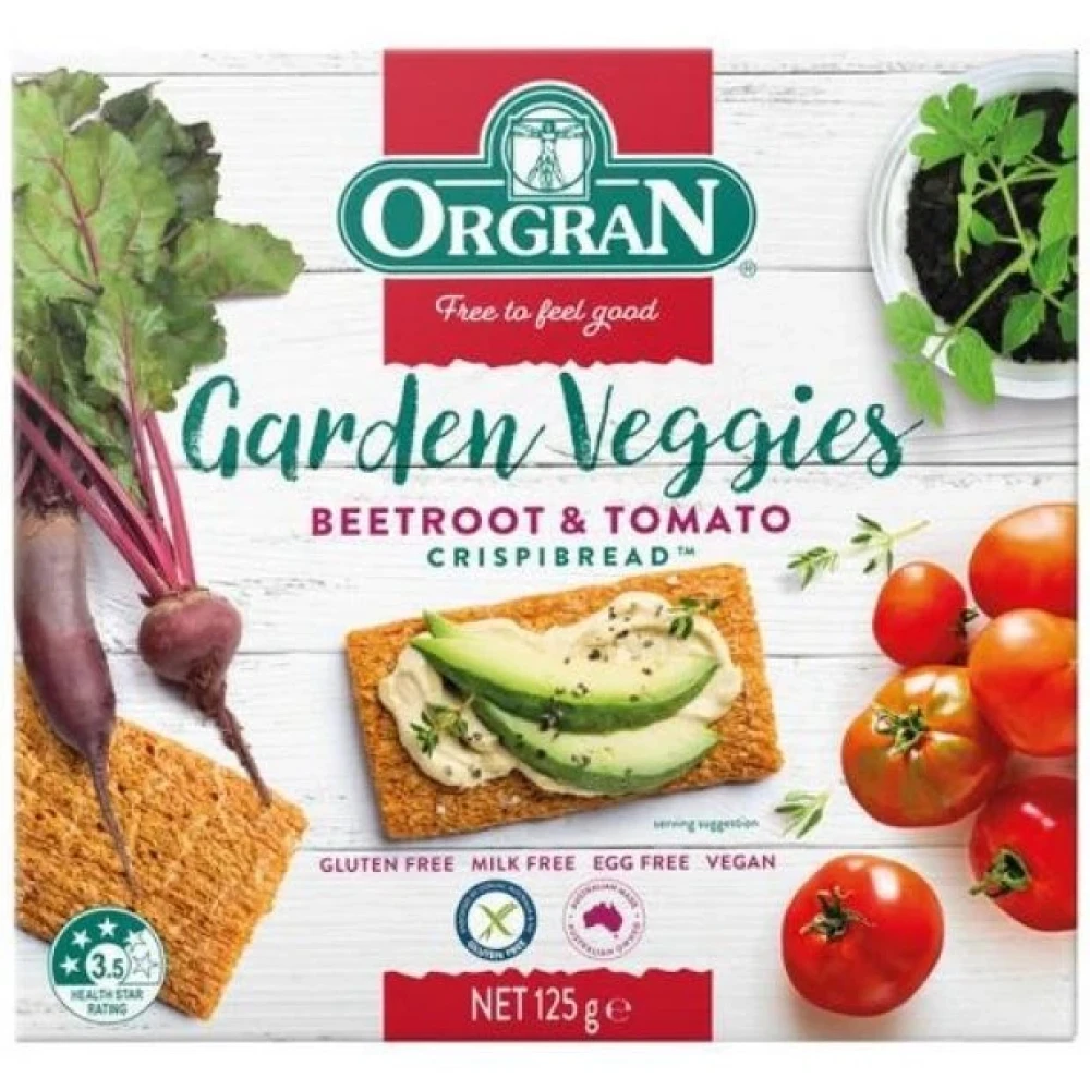 Orgran Beetroot & Tomato Crispbread 125g