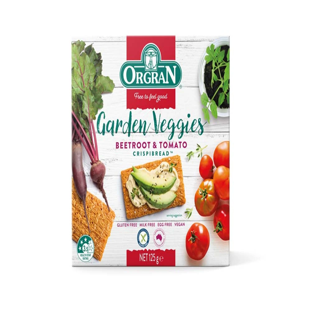 Orgran Beetroot & Tomato Crispbread 125g