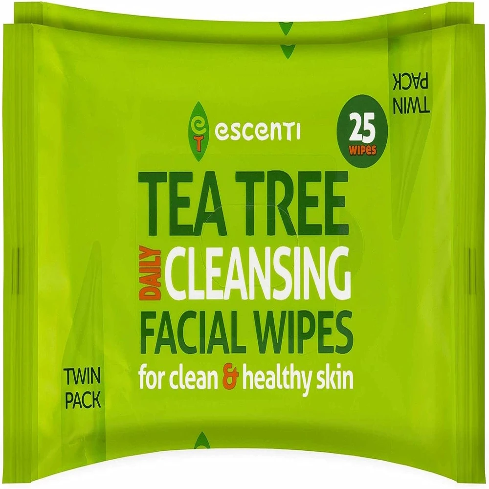 ESCENTI TEATREE CLEANSING FACIAL WIPES 20PK