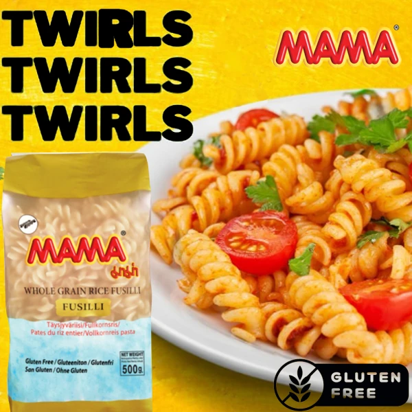 MAMA Wholegrain Rice Fusilli Pasta 500g | 100% Glutenfree | No Preservative