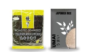 Alternative option for sushi rice with nori seaweed sheets